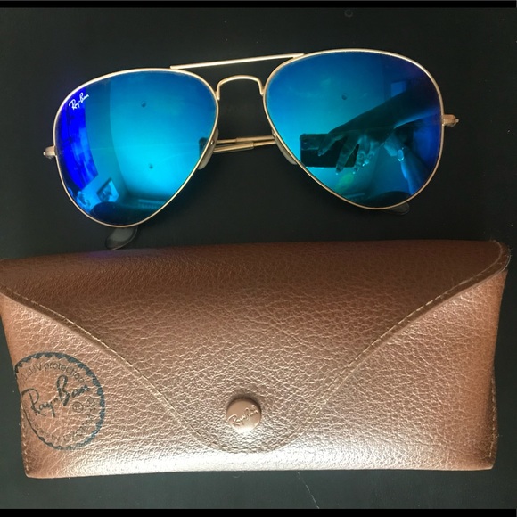 Ray-Ban Accessories - Rayban Blue Mirrored Gold Frame Aviator sz 58 Sunglasses
